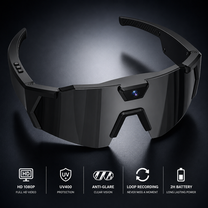 Veloptik Mach Camera Sunglasses - HD POV Video Sport Glasses for Cycling, Skiing & Watersports