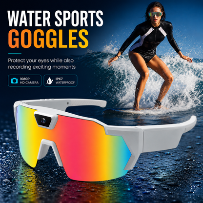 Veloptik Mach Camera Sunglasses - HD POV Video Sport Glasses for Cycling, Skiing & Watersports